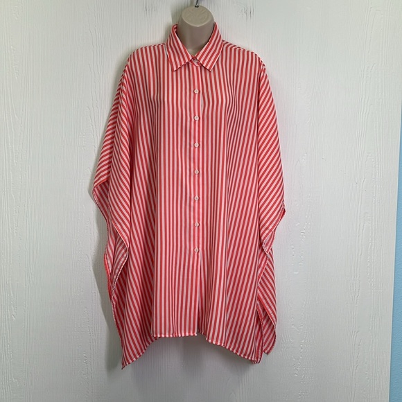 Tommy Bahama - Bright Fun Stripe Button Down Flowy Blouse Size Onesize - Picture 2 of 8